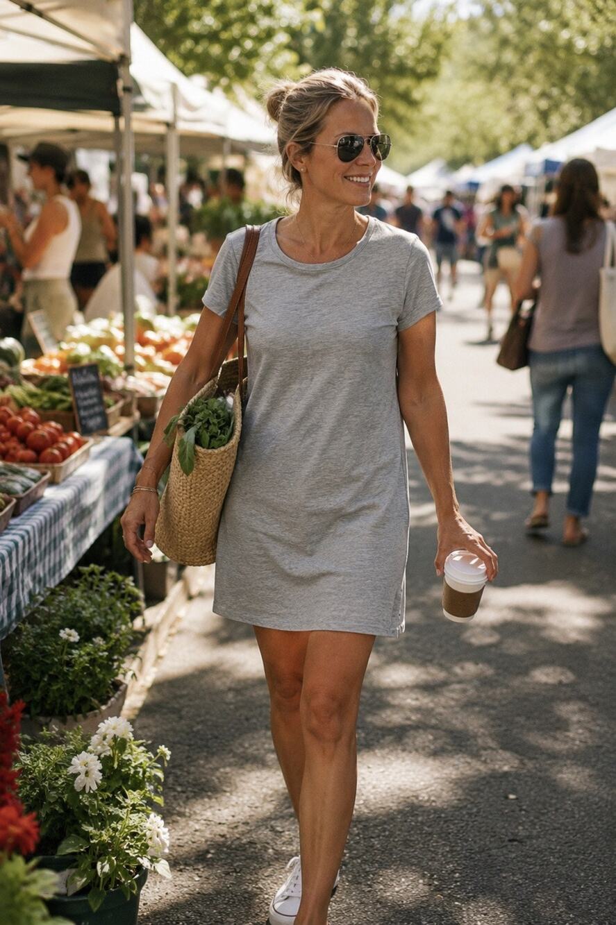 Gap Heather Gray T-Shirt Dress | XS | Minimal Casual Summer Dress New w/Tags
